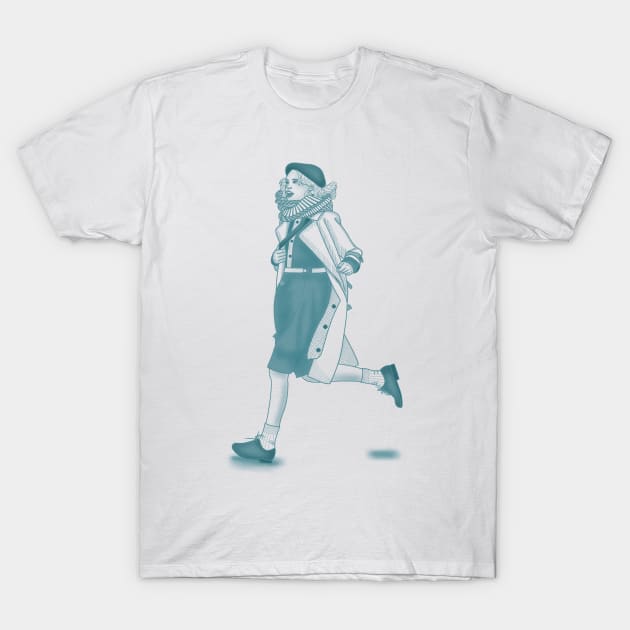 A Girl Is In Hurry T-Shirt by Athikan